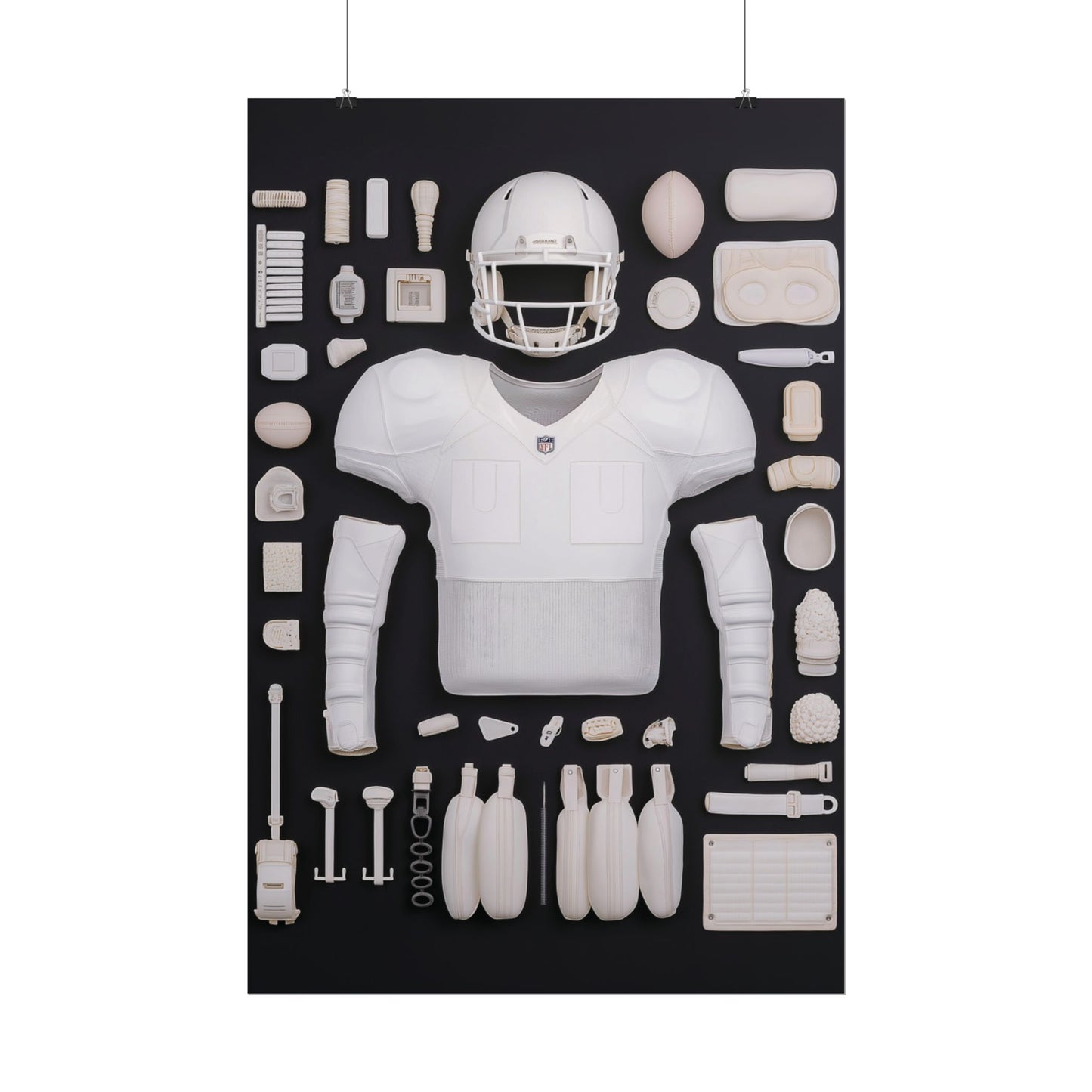 American Football Black Rolled Poster