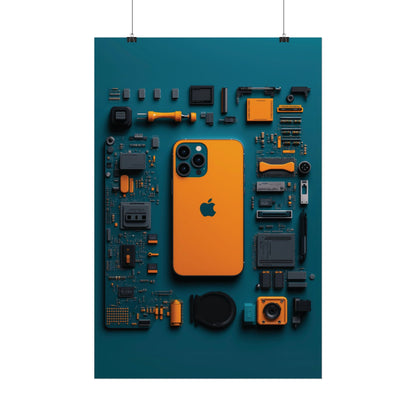 Iphone Orange Rolled Poster