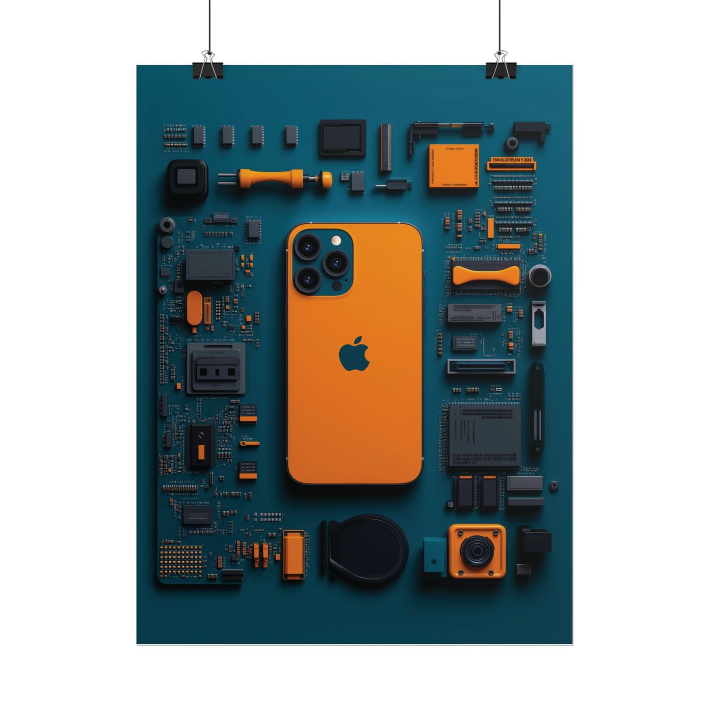 Iphone Orange Rolled Poster