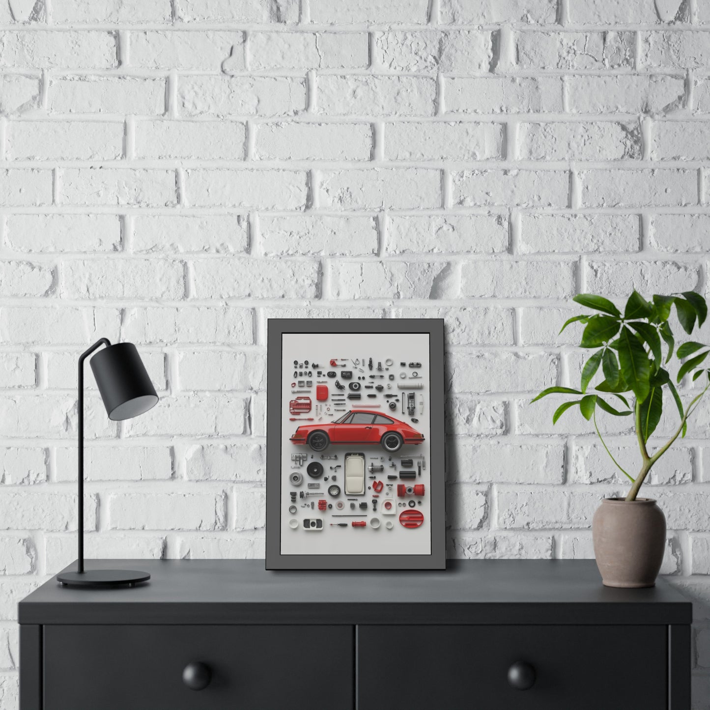 Red Classic Porsche Framed Poster US