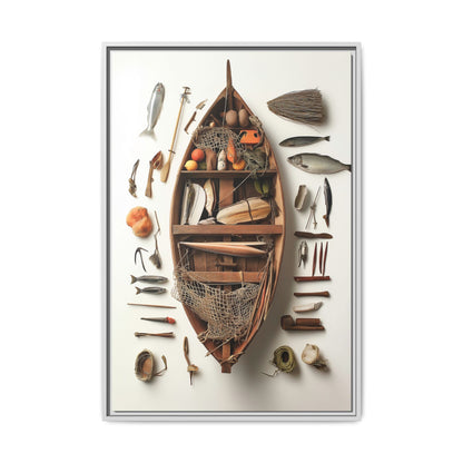 Fisher Boat Framed Canvas