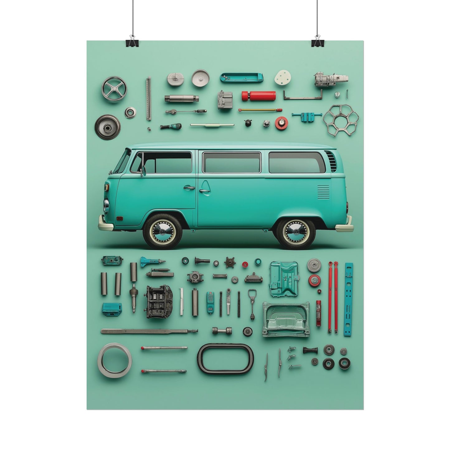 Blue Classic Van Rolled Poster