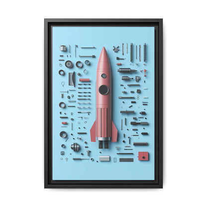 Pink Rocket Framed Canvas