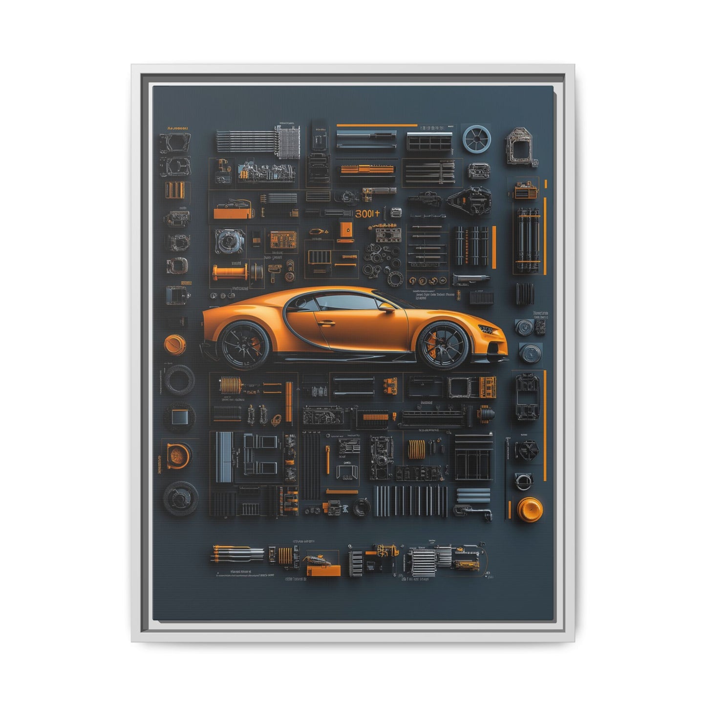 Bugatti Chiron Framed Canvas
