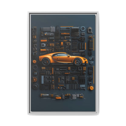 Bugatti Chiron Framed Canvas