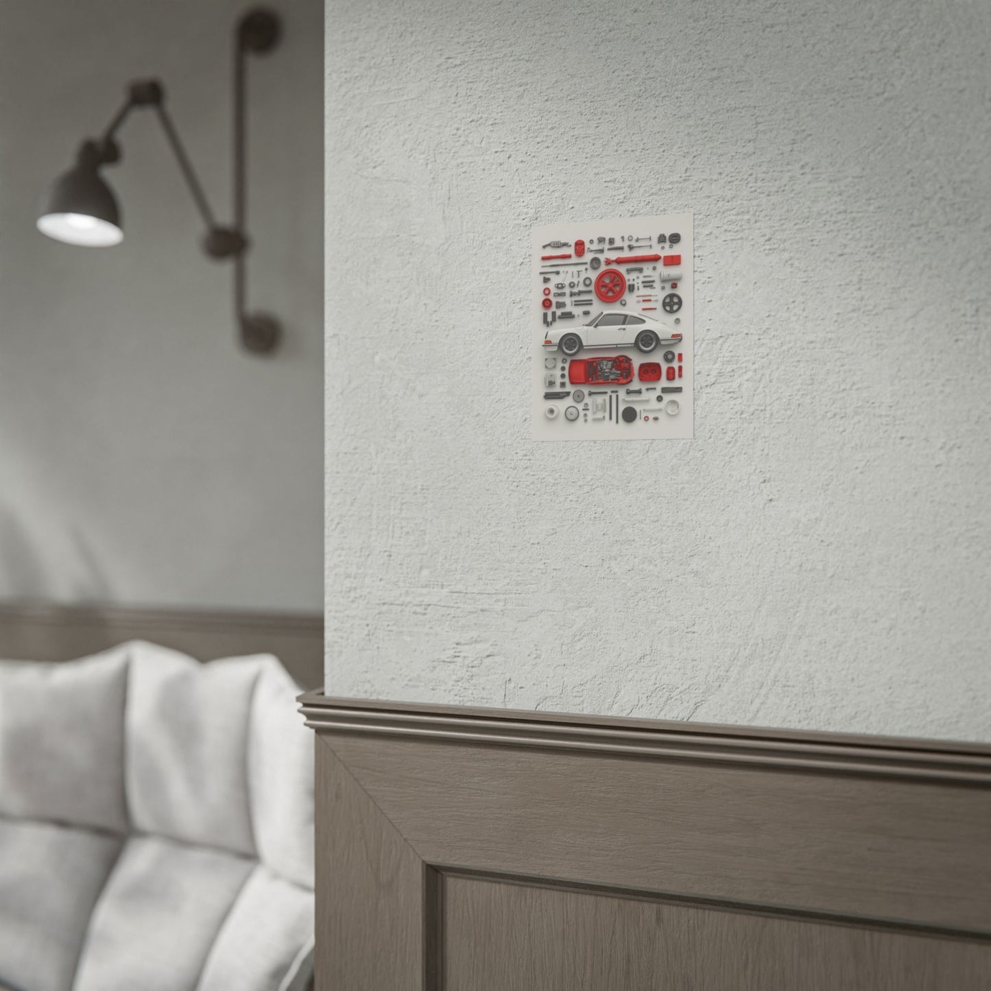 White Classic Porsche Rolled Poster