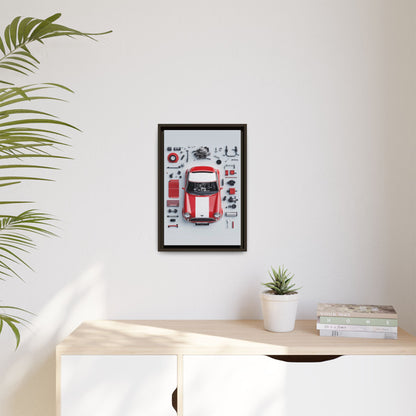 Mini Cooper Mod Framed Canvas