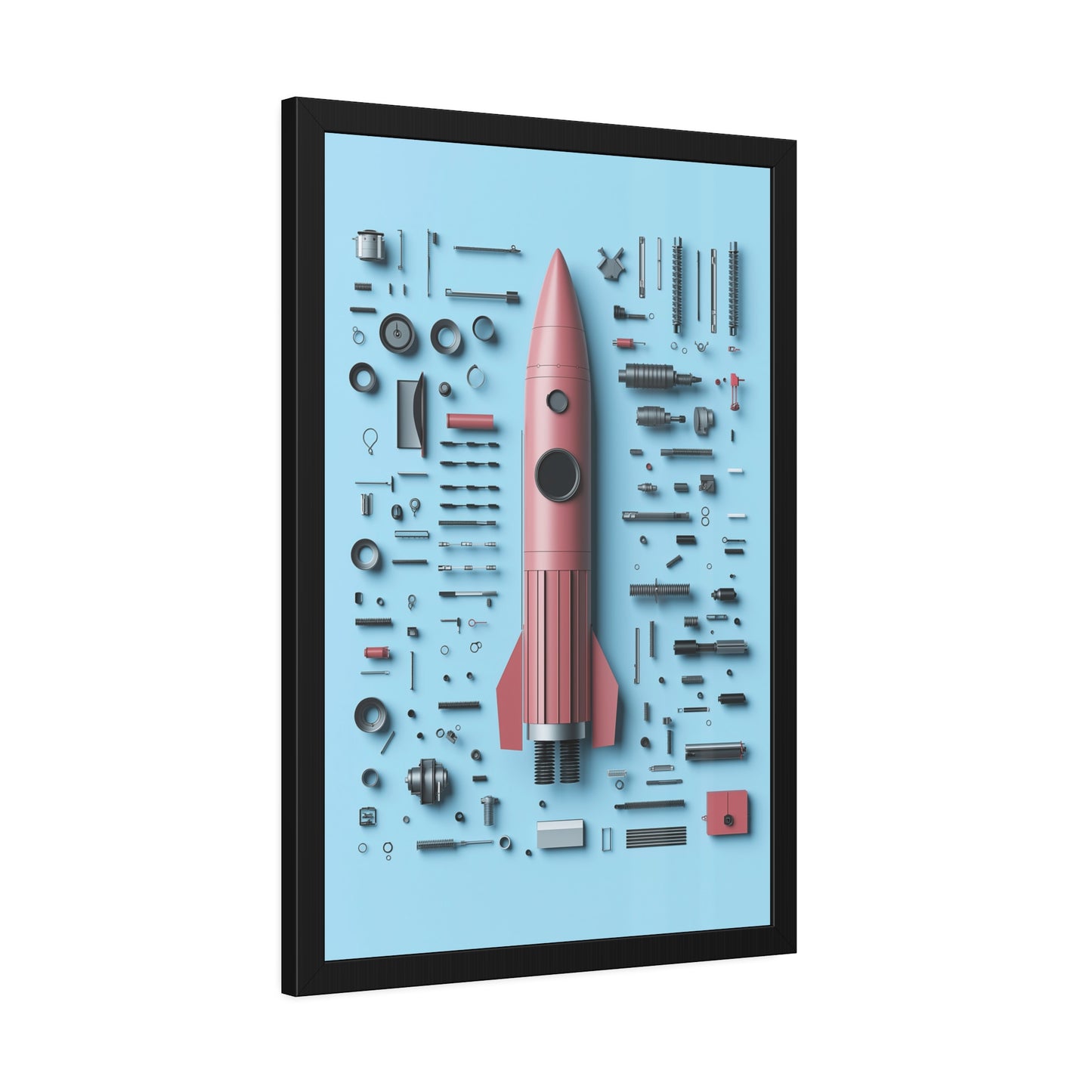 Pink Rocket Framed Poster US