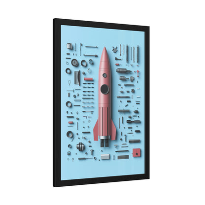 Pink Rocket Framed Poster US