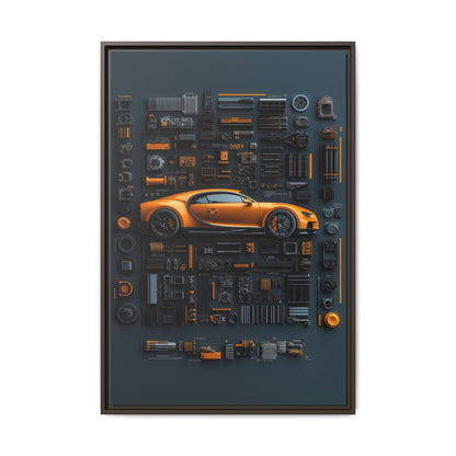 Bugatti Chiron Framed Canvas
