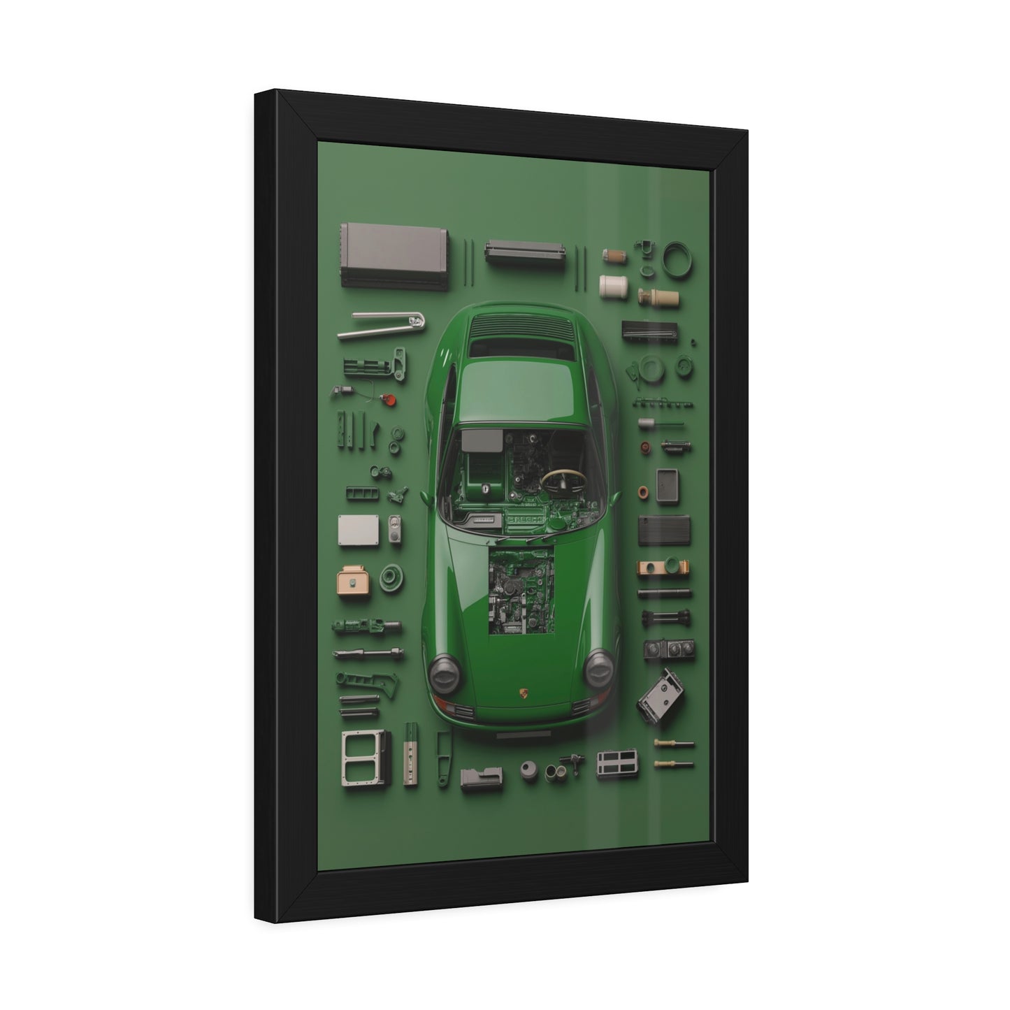 Green Classic Porsche Framed Poster US