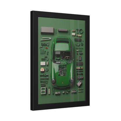 Green Classic Porsche Framed Poster US