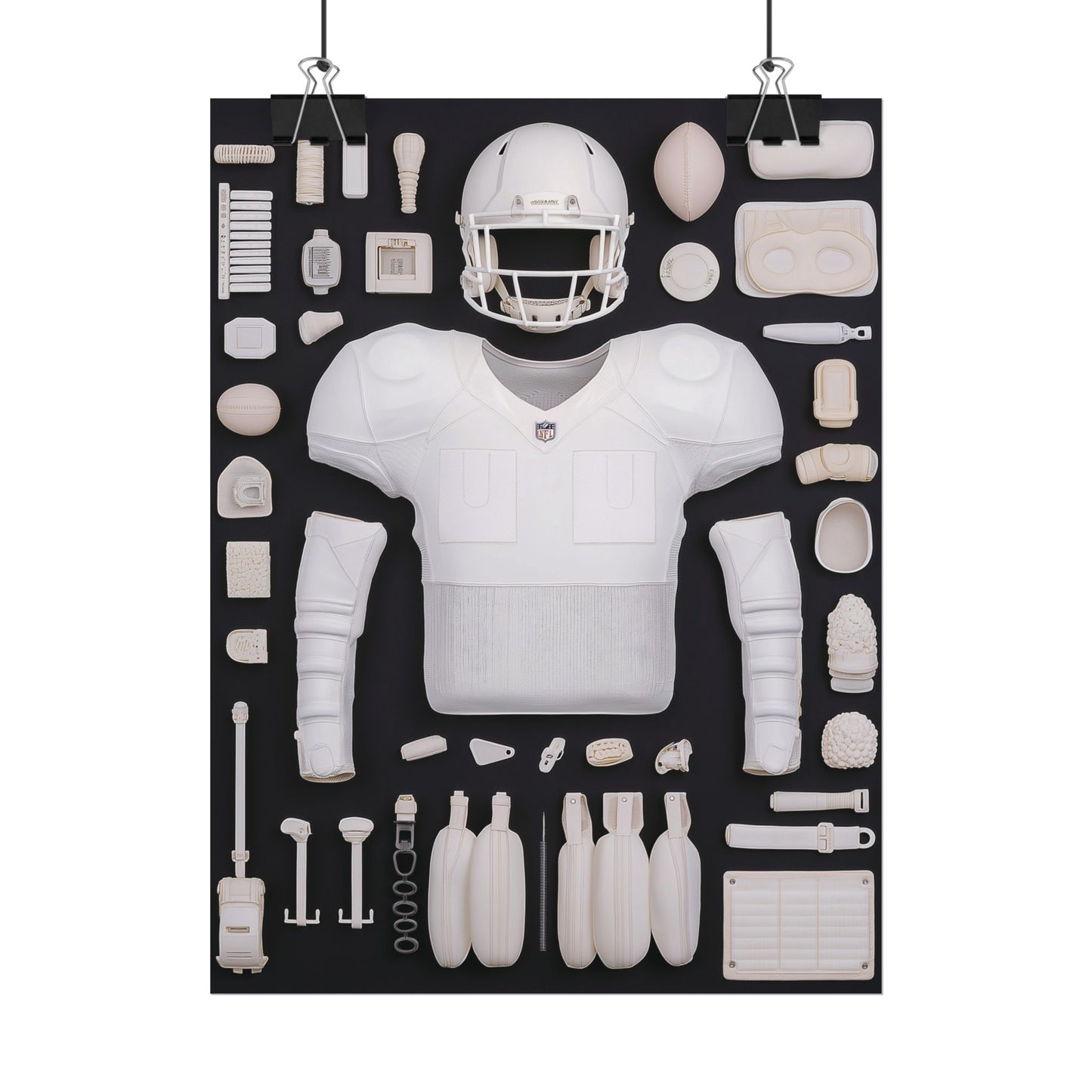 American Football Black Rolled Poster