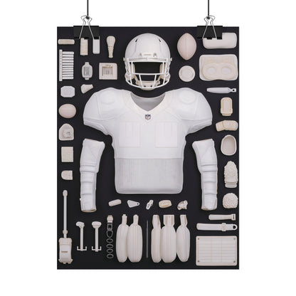 American Football Black Rolled Poster
