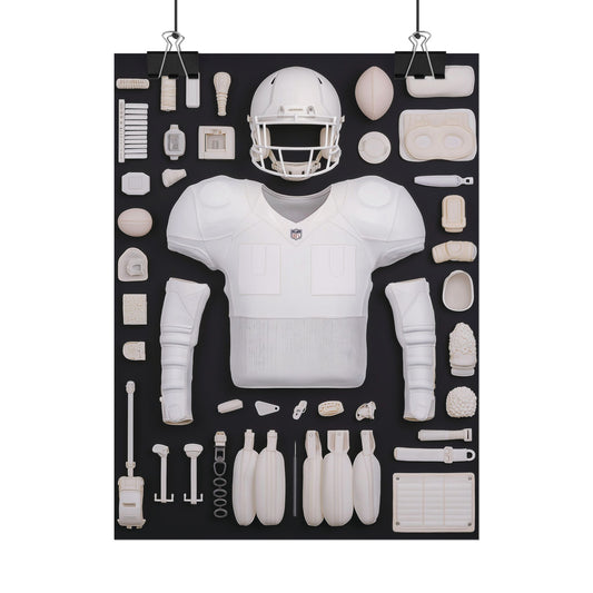 American Football Black Rolled Poster