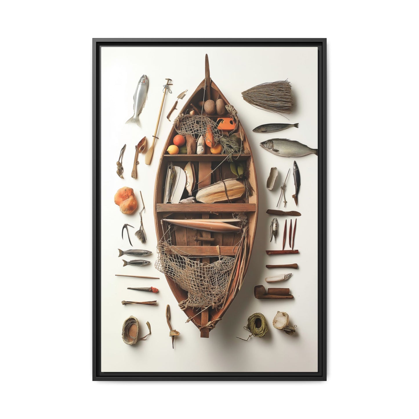 Fisher Boat Framed Canvas