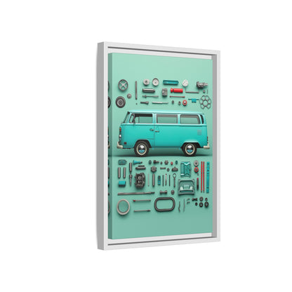 Blue Classic Van Framed Canvas