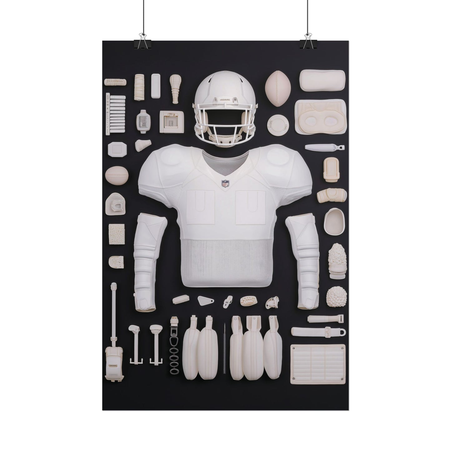 American Football Black Rolled Poster