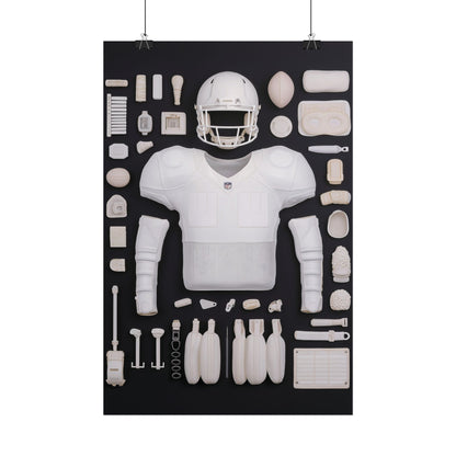 American Football Black Rolled Poster