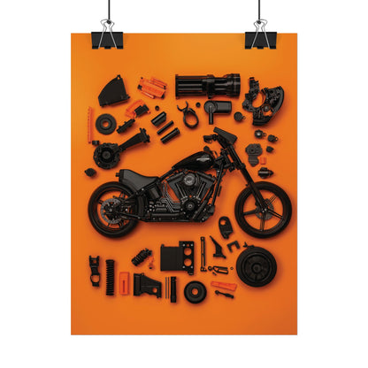 Black Harley Rolled Poster