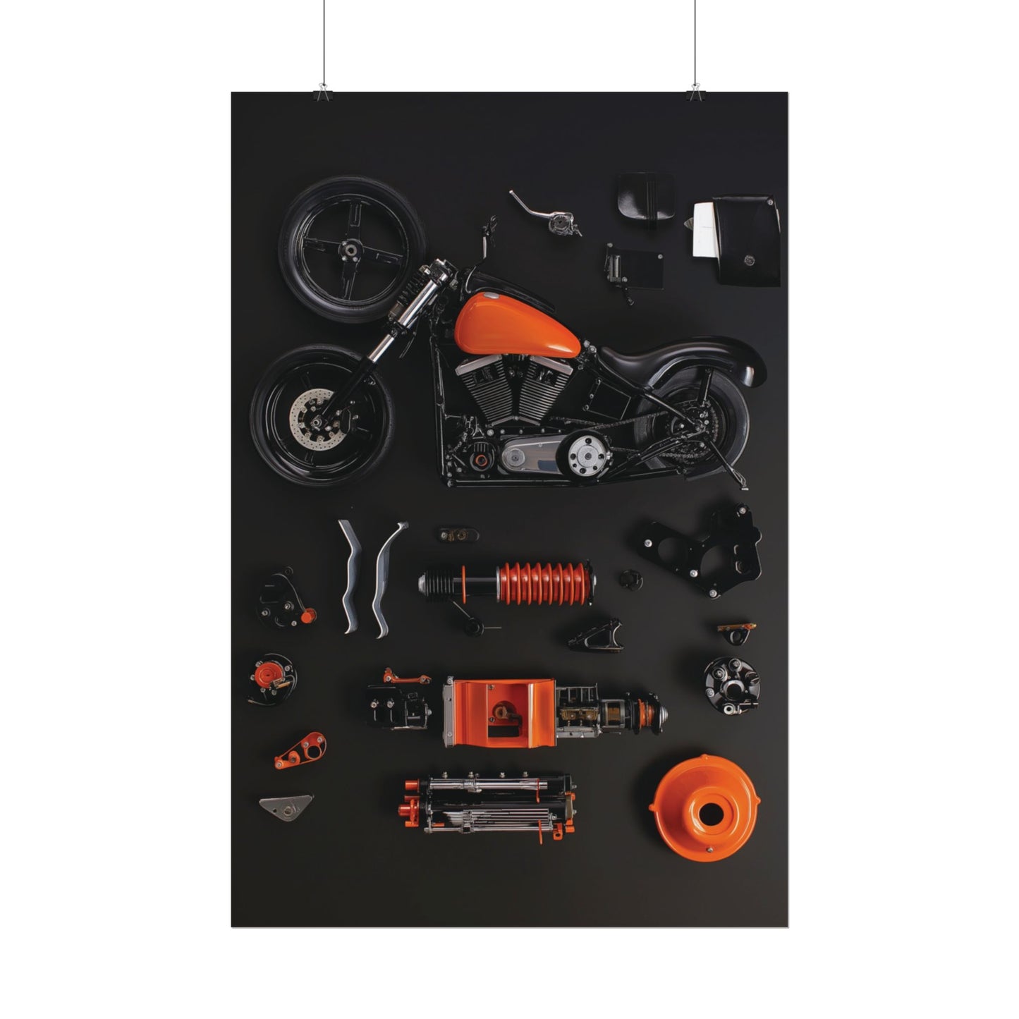 Orange Harley Rolled Poster