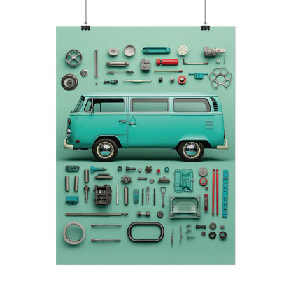 Blue Classic Van Rolled Poster