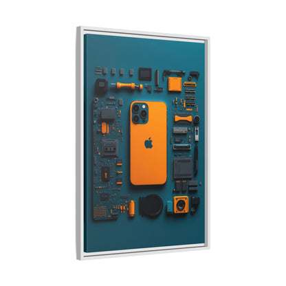 IPhone Orange Framed Canvas