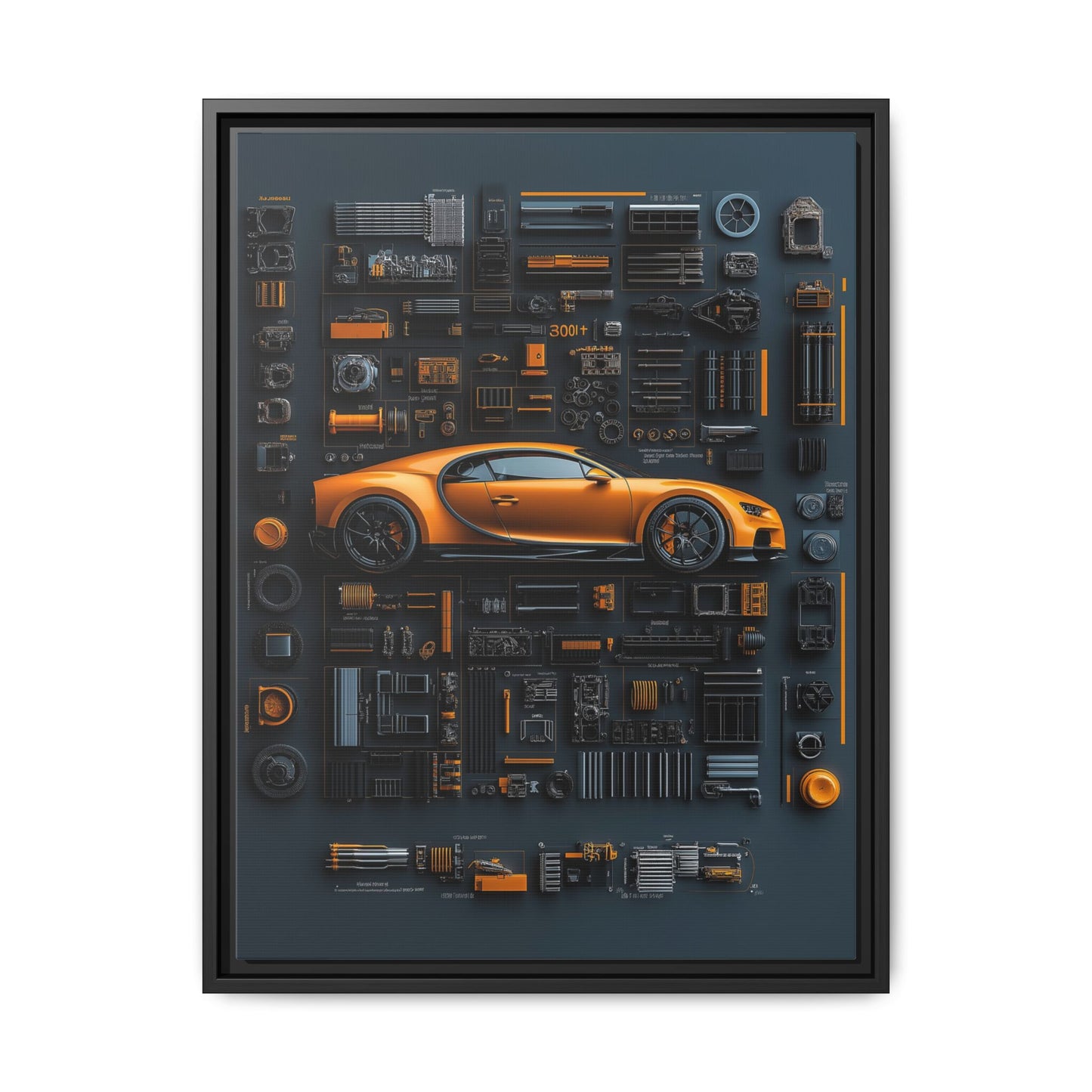 Bugatti Chiron Framed Canvas
