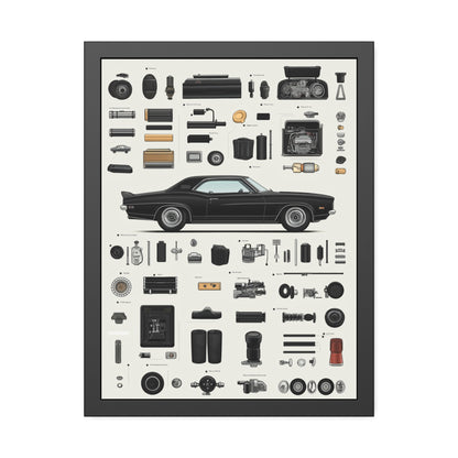 Black Mustang Framed Poster US