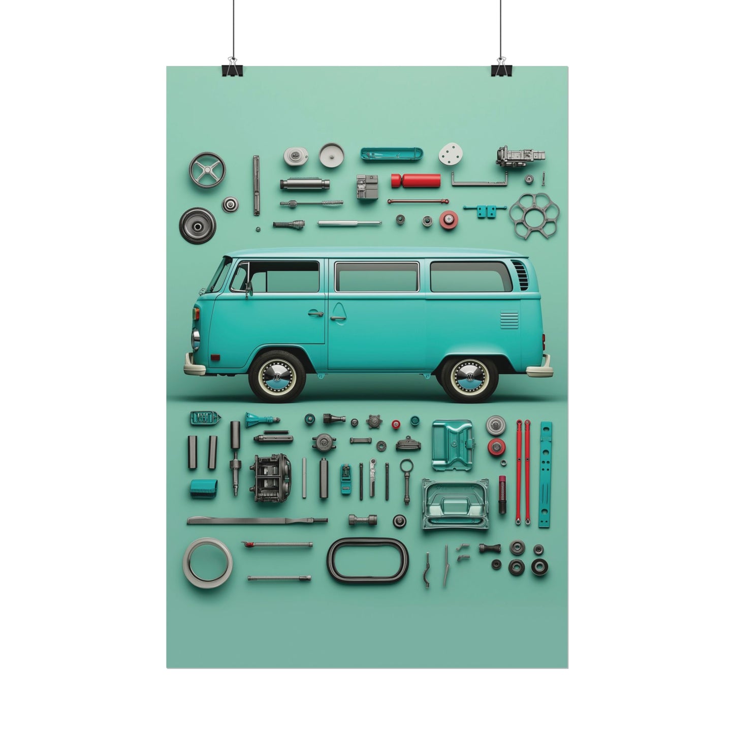 Blue Classic Van Rolled Poster