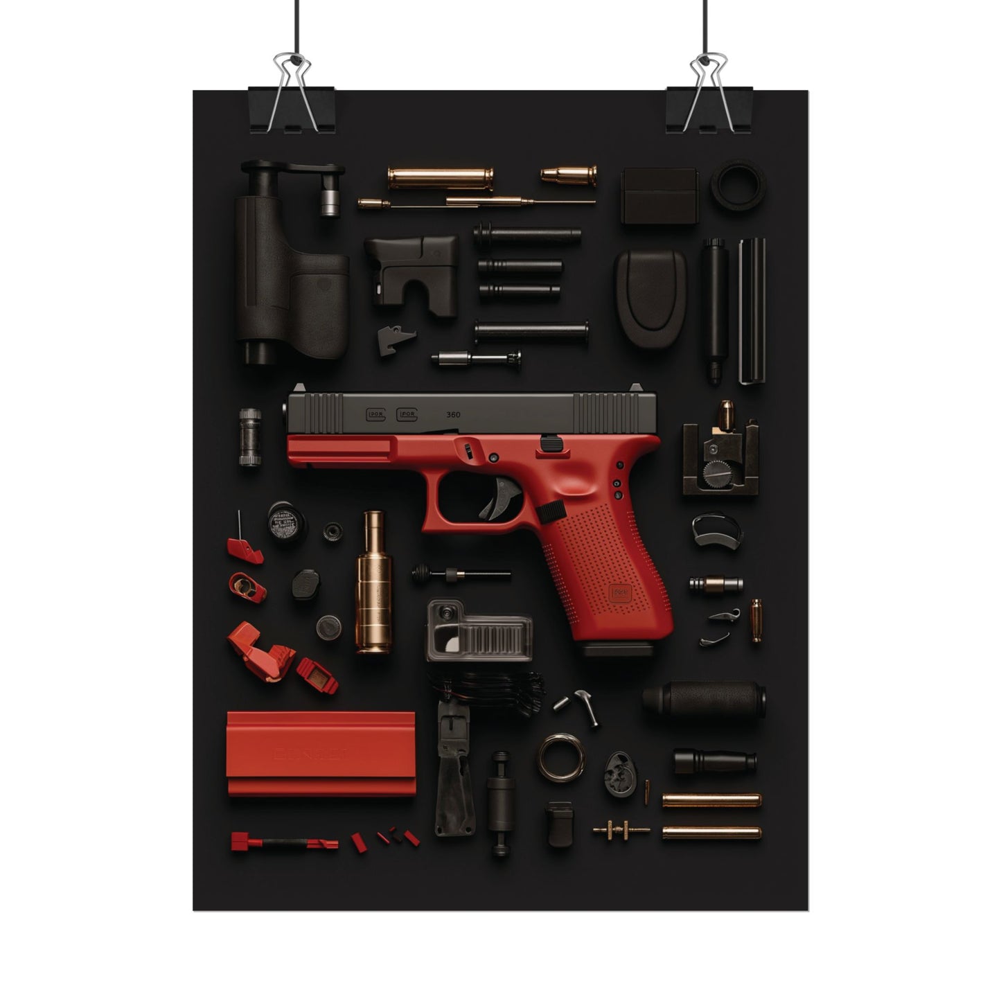 Red GunArt Rolled Poster