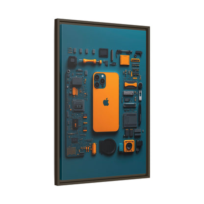 IPhone Orange Framed Canvas