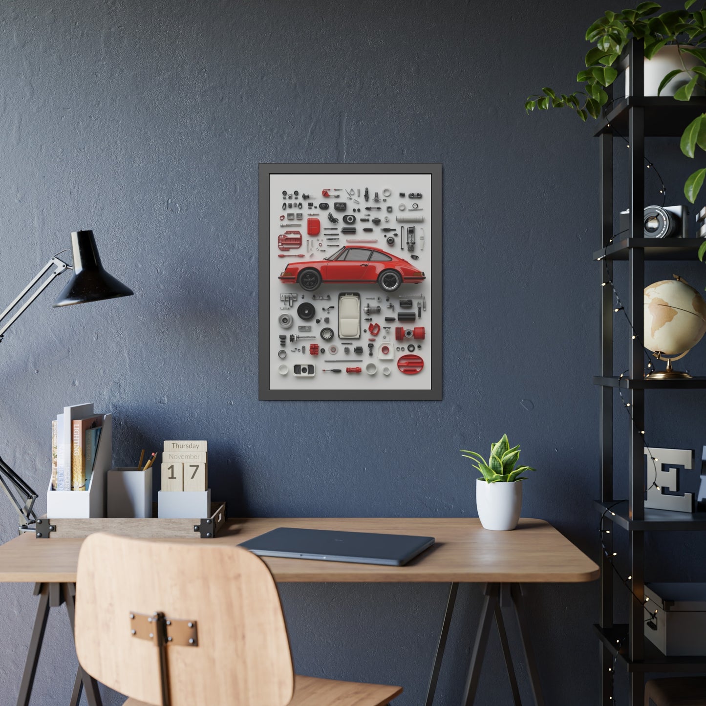 Red Classic Porsche Framed Poster US