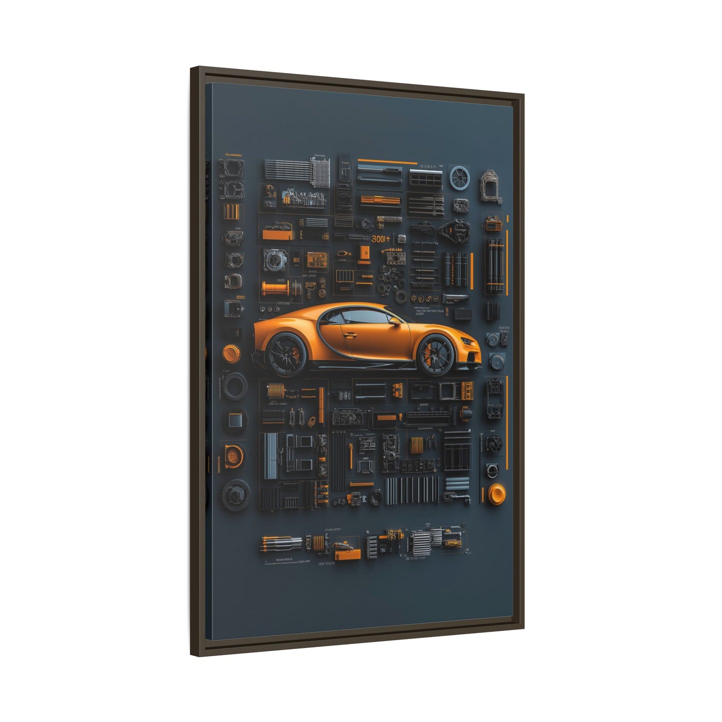 Bugatti Chiron Framed Canvas