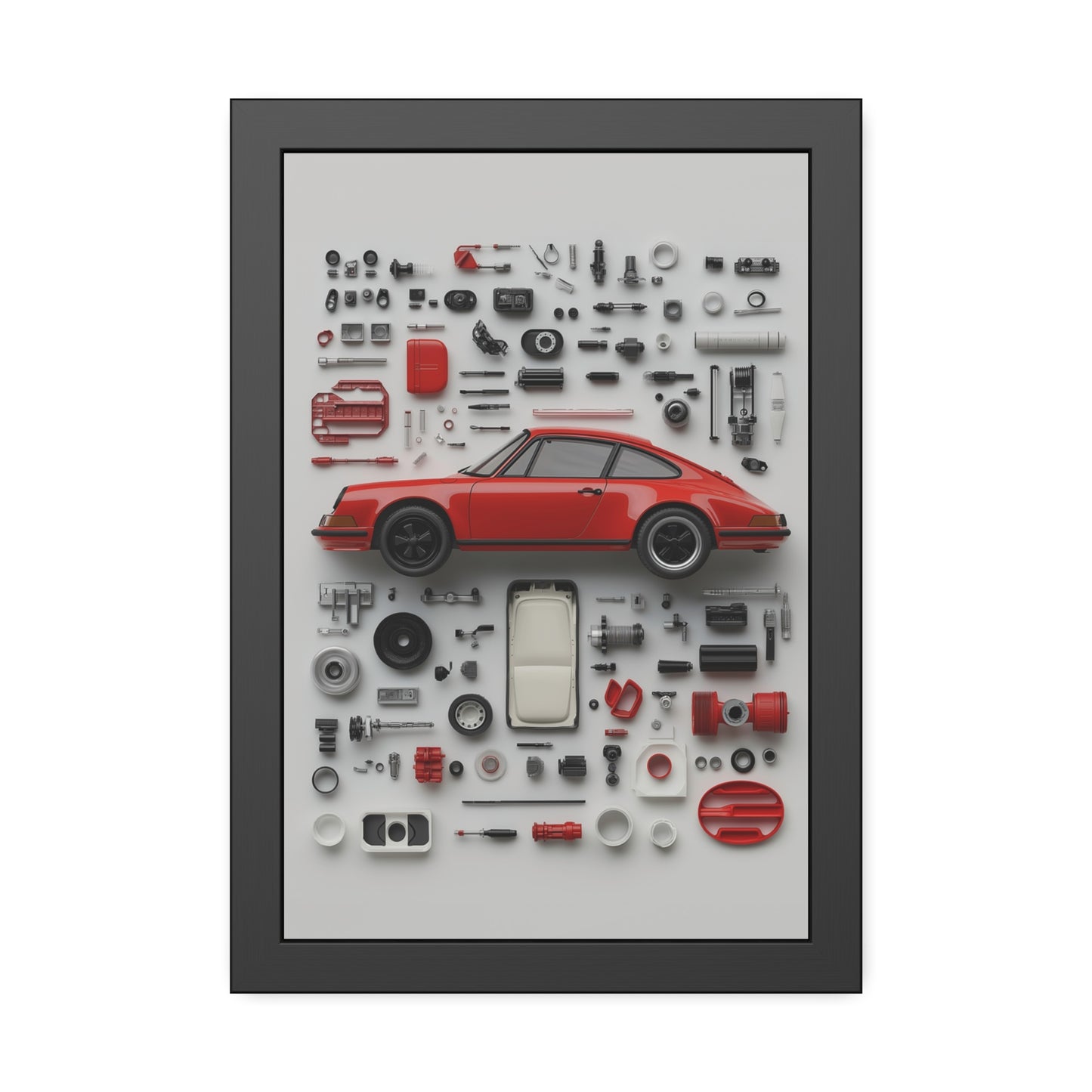 Red Classic Porsche Framed Poster US