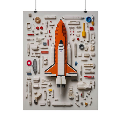 Space Shuttle LEGO Rolled Poster