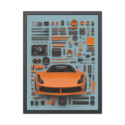 Orange Ferrari Framed Poster US