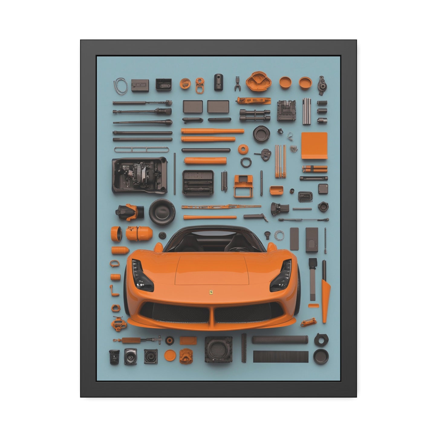 Orange Ferrari Framed Poster US
