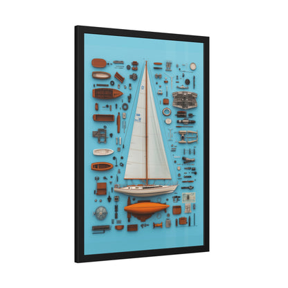 Sailboat White Framed Poster US
