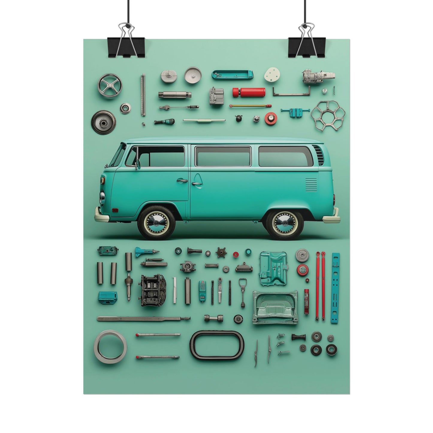 Blue Classic Van Rolled Poster