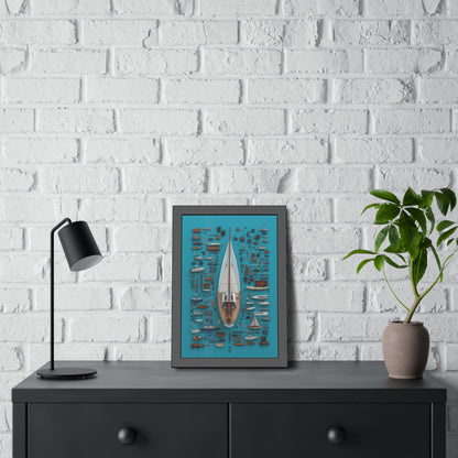 Sailboat Blue Framed Poster US