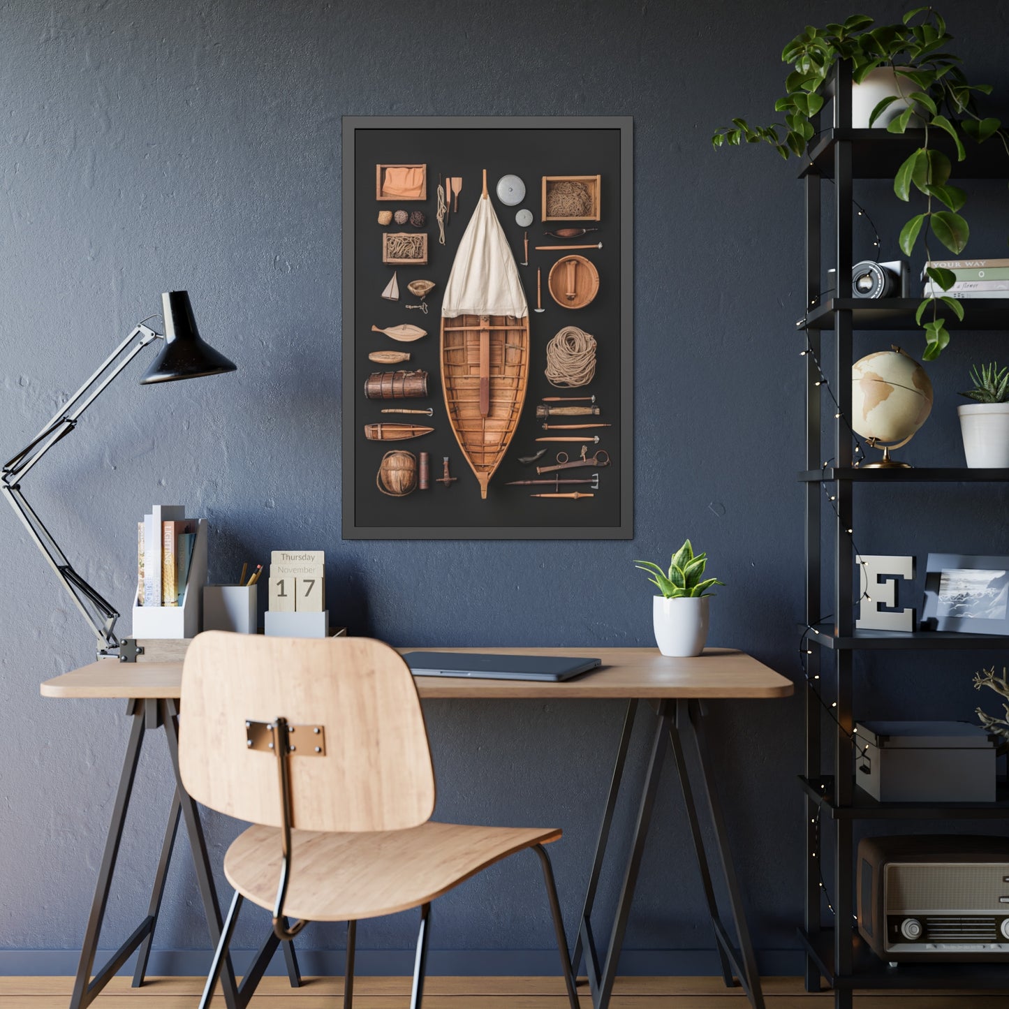 Wood Boat Framed Poster US