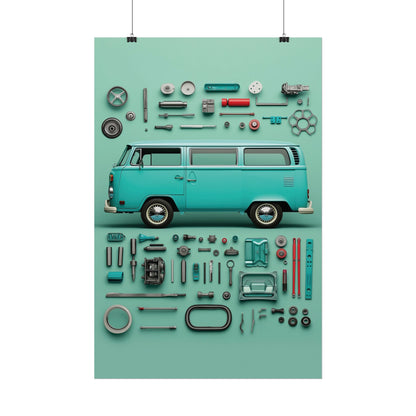Blue Classic Van Rolled Poster