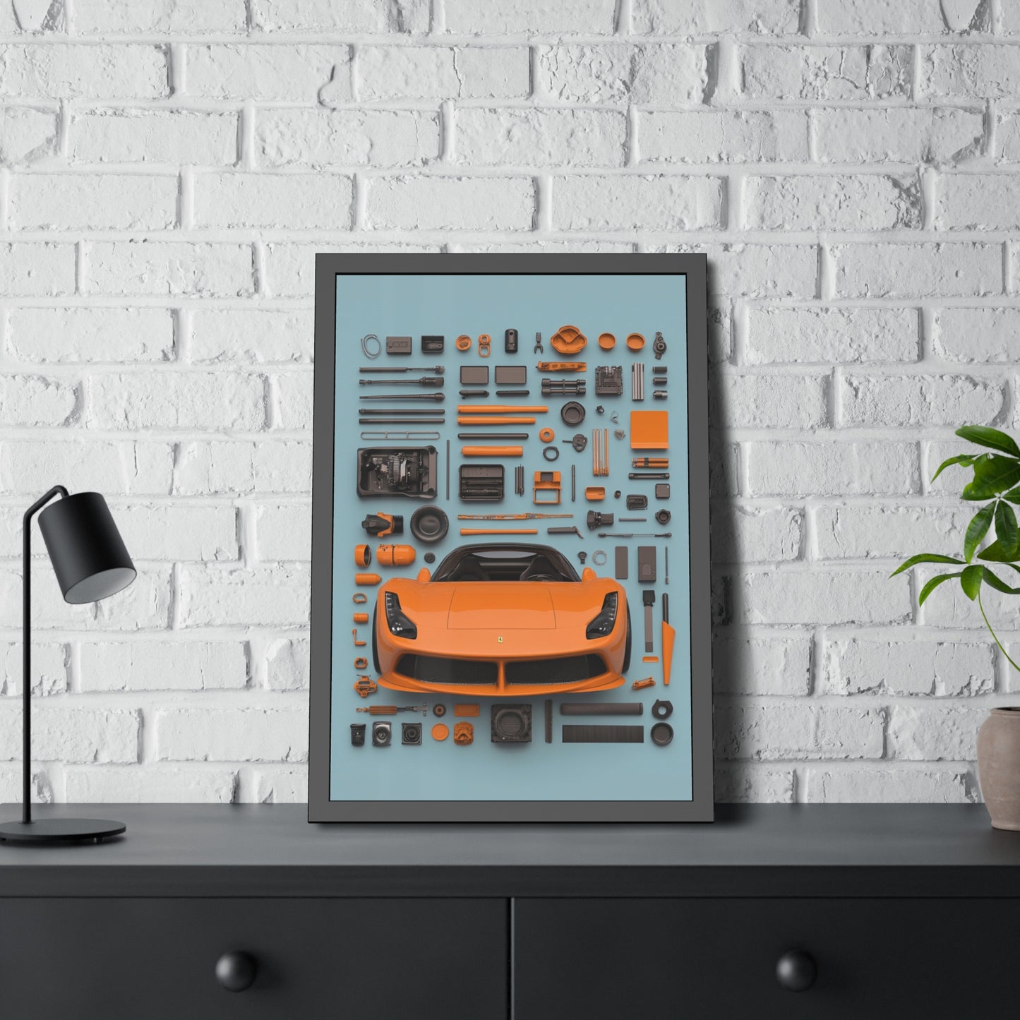 Orange Ferrari Framed Poster US