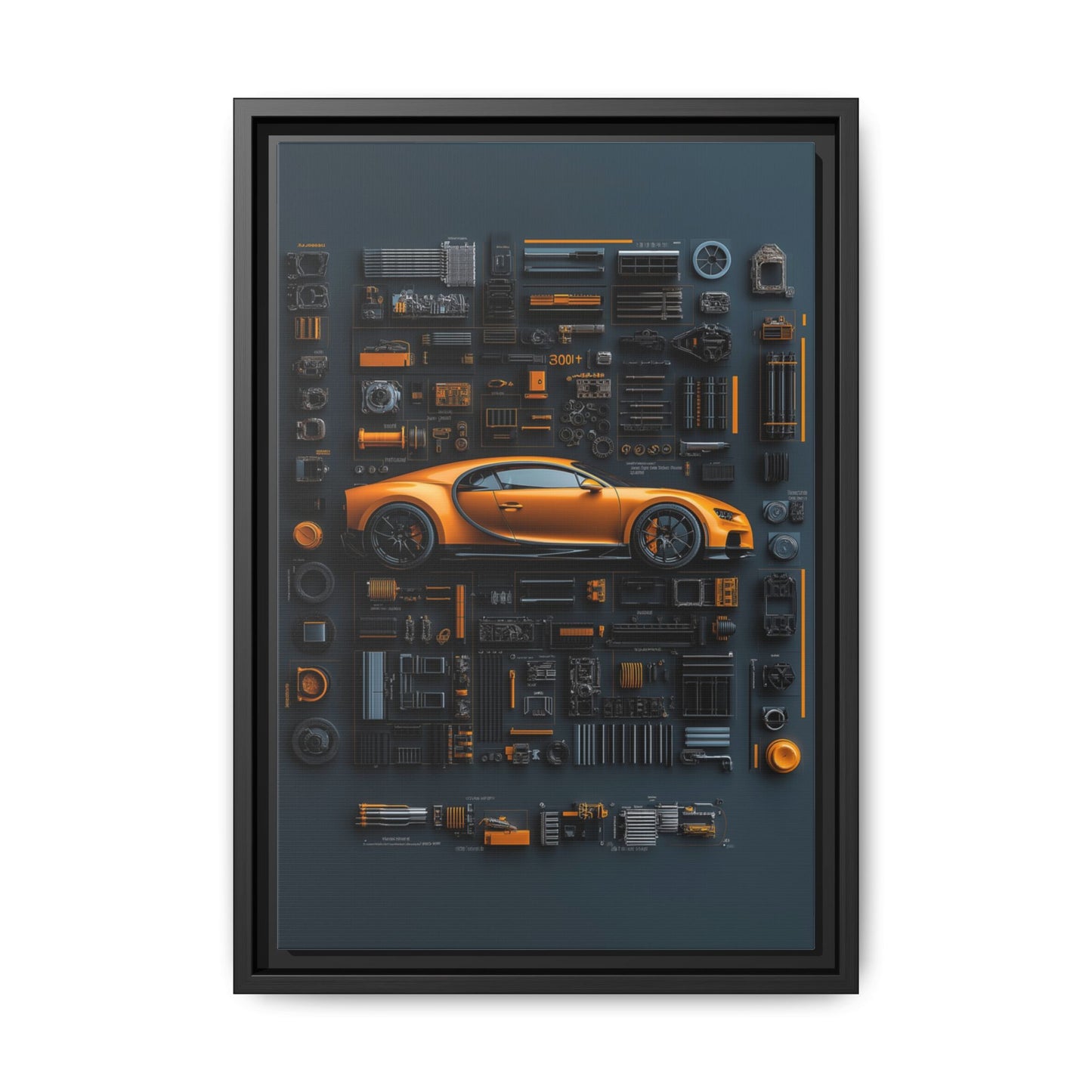 Bugatti Chiron Framed Canvas