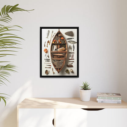 Fisher Boat Framed Canvas