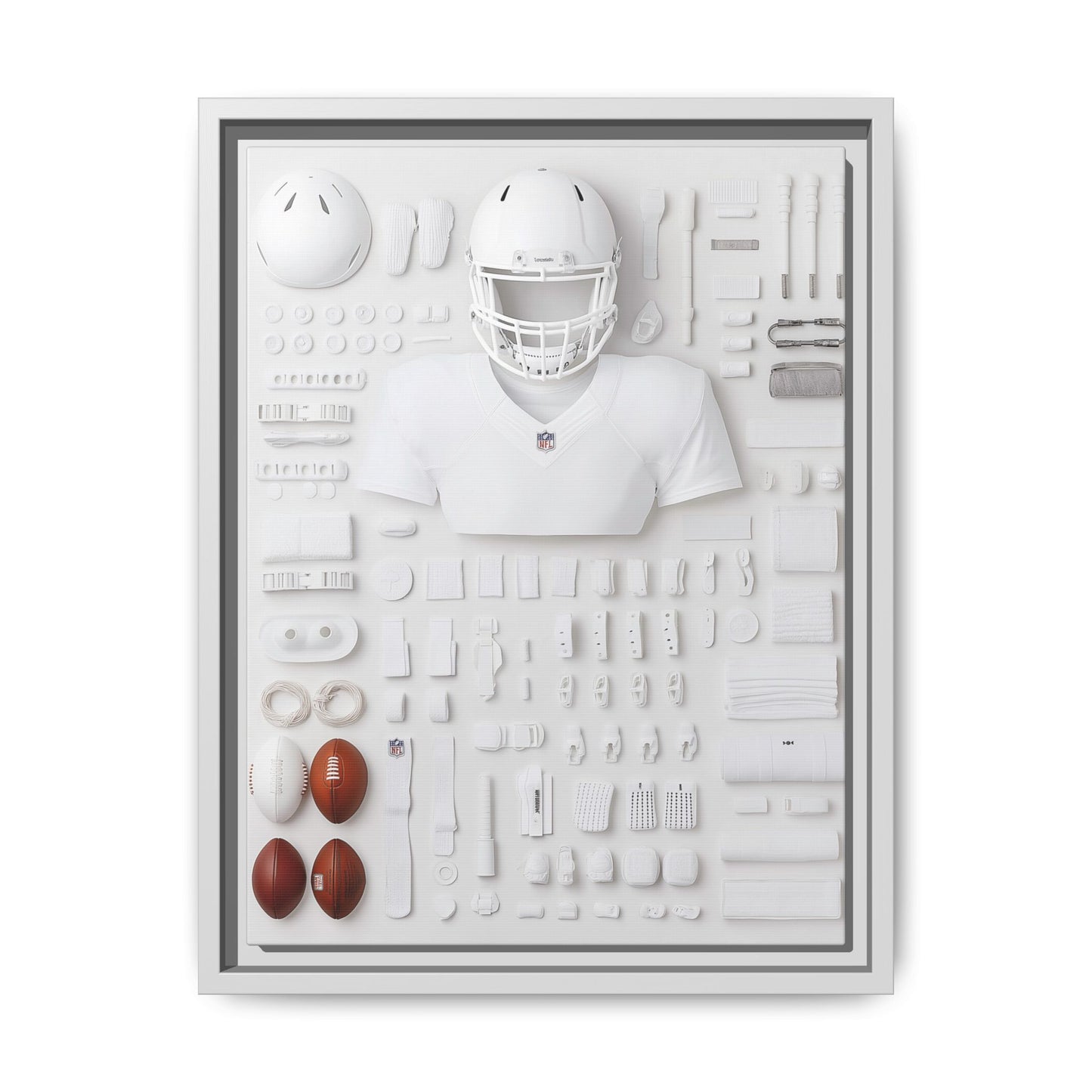 American Football Equipment Framed Canvas