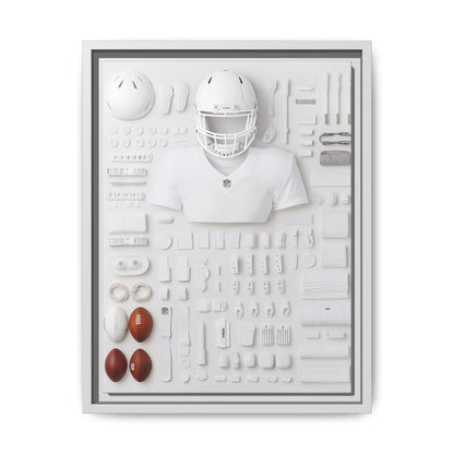 American Football Equipment Framed Canvas