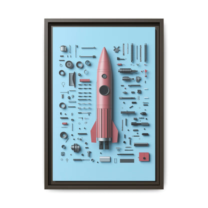 Pink Rocket Framed Canvas