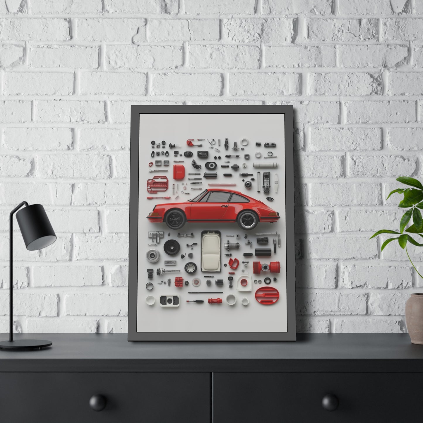 Red Classic Porsche Framed Poster US